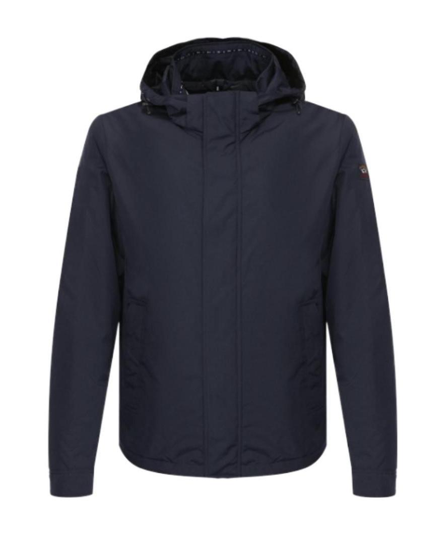 Paul & Shark Hooded Casual Jacket In Black