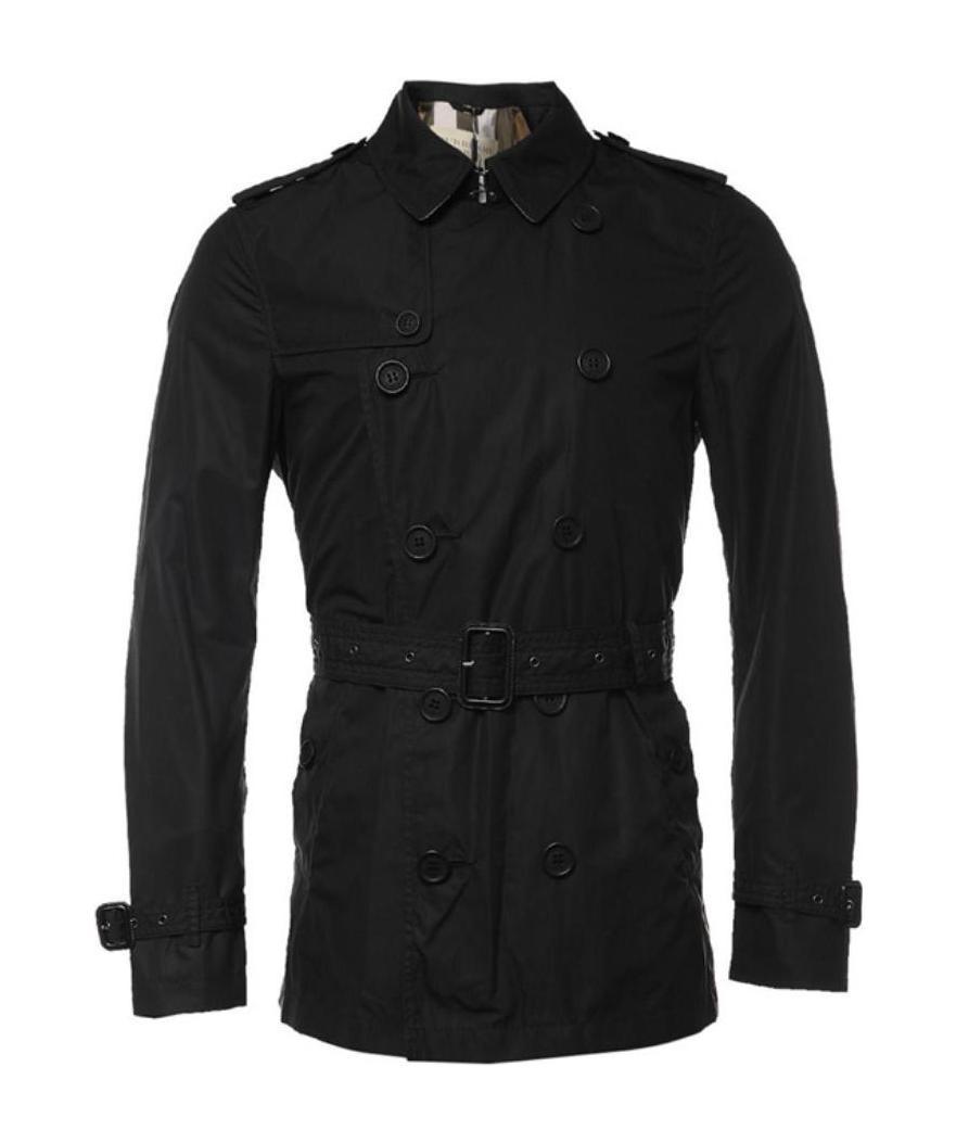 Burberry Double-breasted Trench Coat In Black