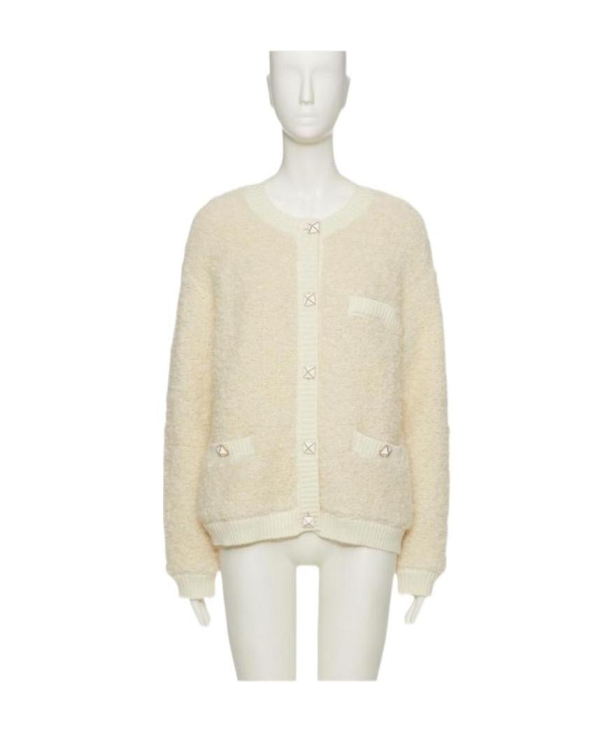 Valentino Long-sleeved Button-down Casual Jacket In White