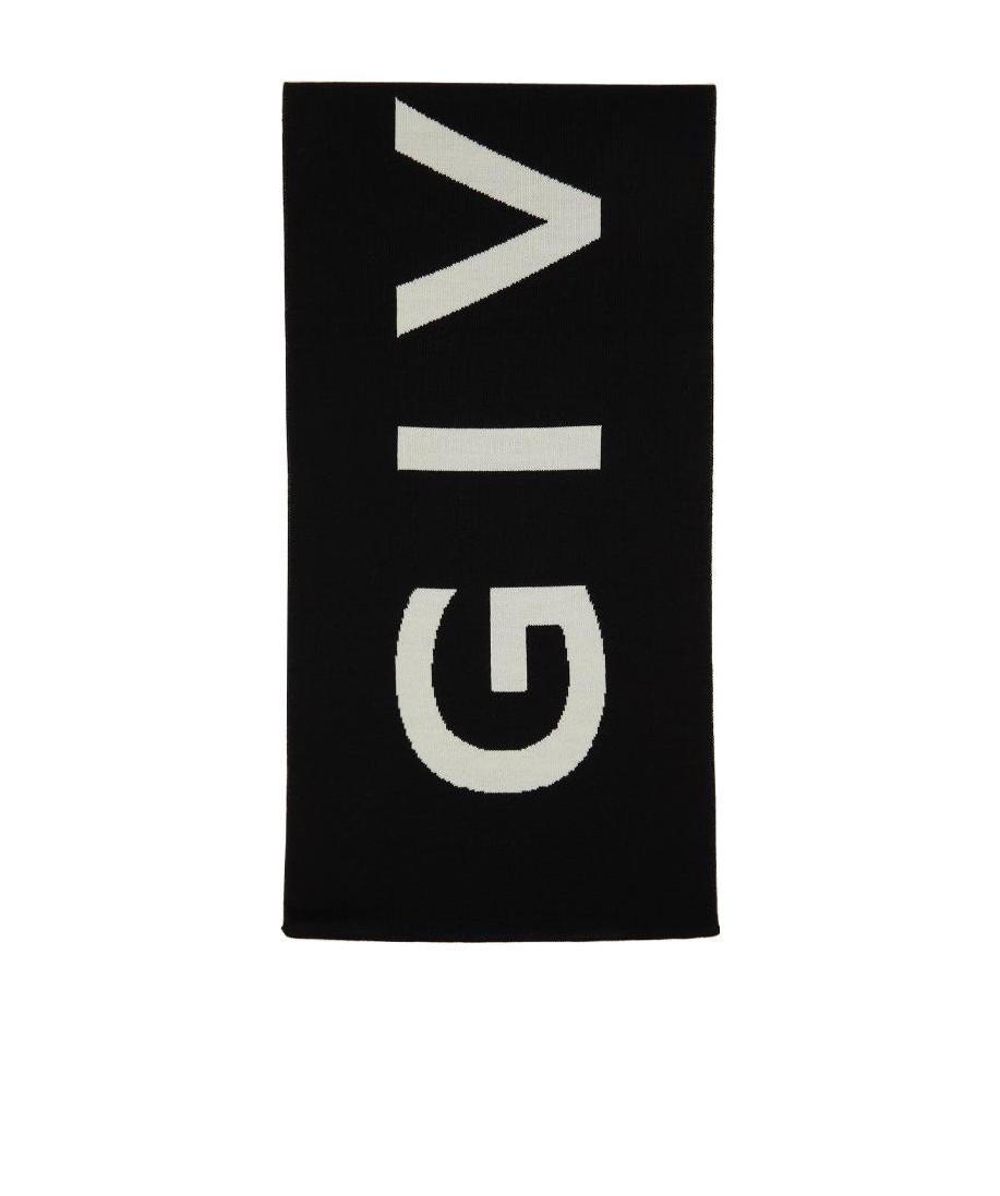 Givenchy Reversible Logo-intarsia Scarf In Black