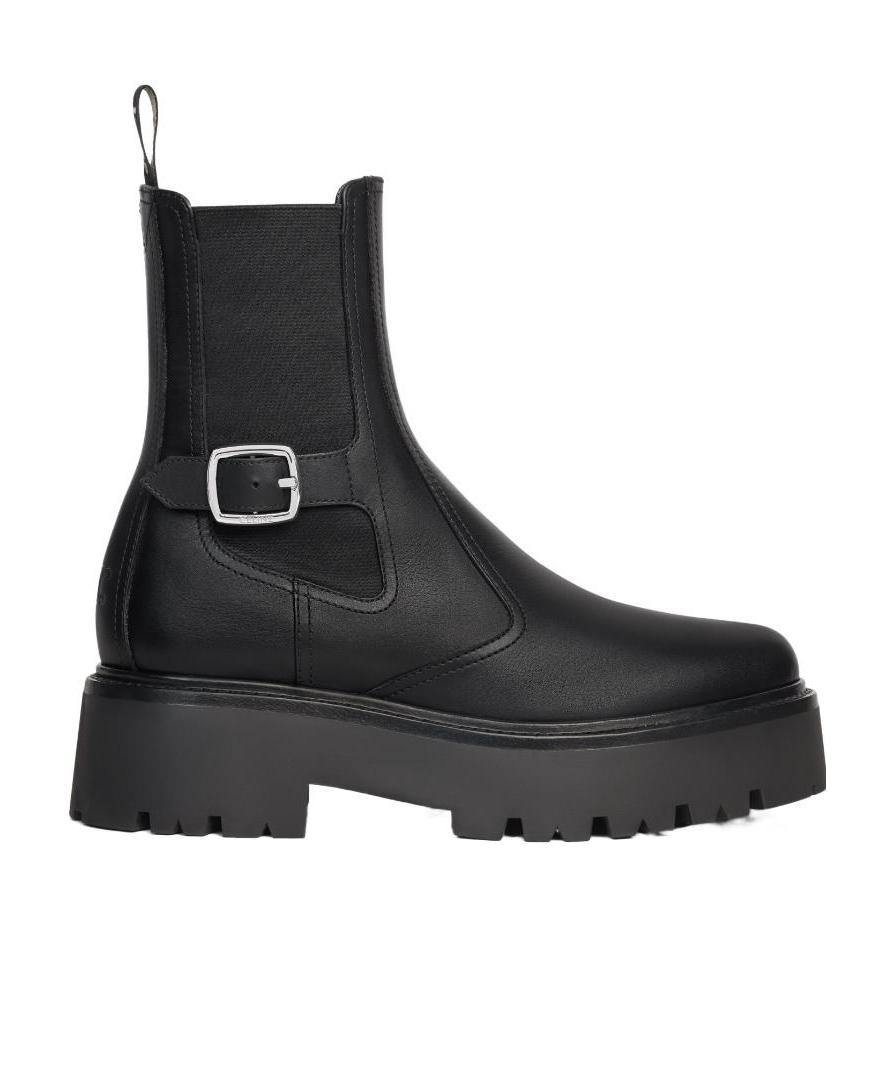 Celine Bulky Logo Short Boots In Black