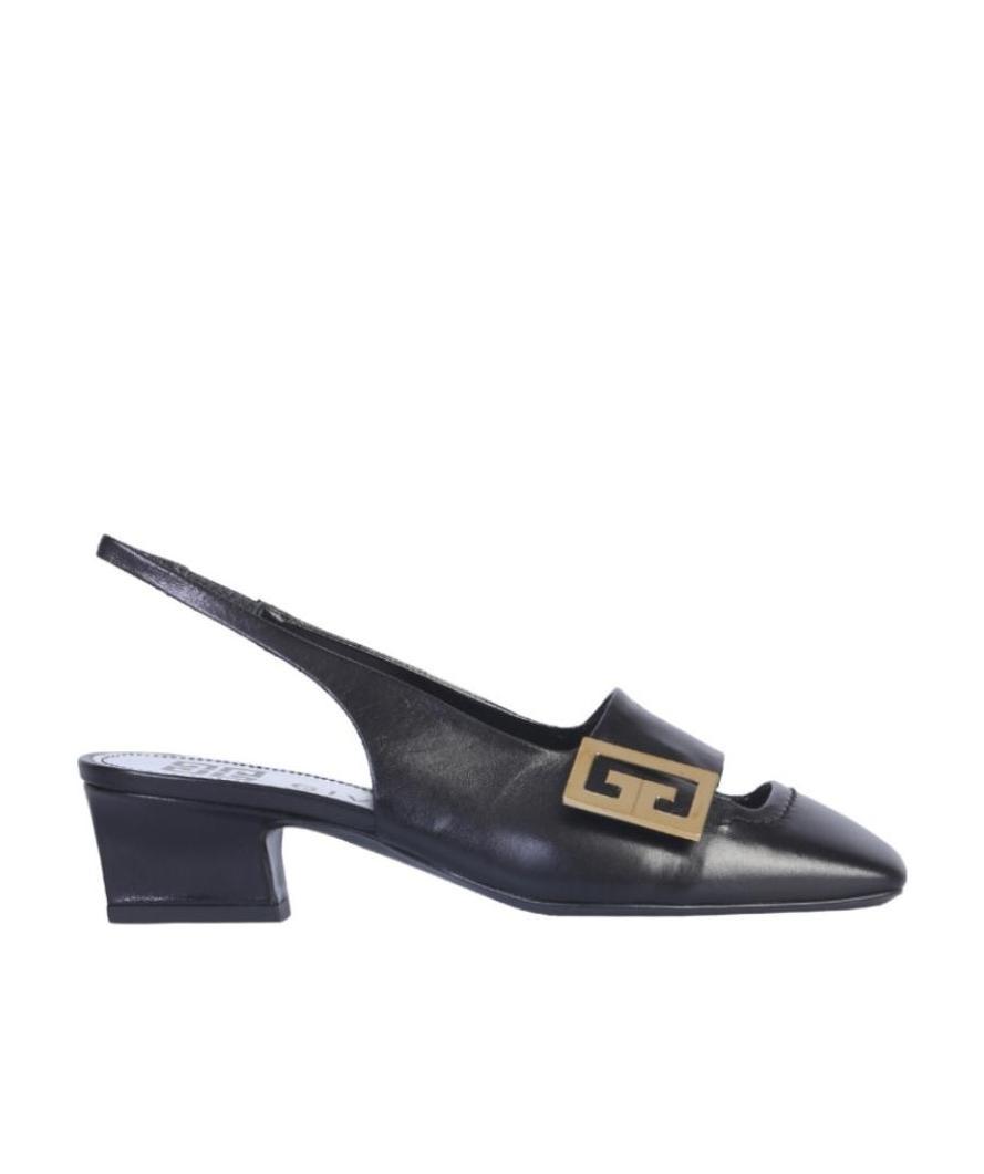 Shop Givenchy Mystic 50mm Logo Plaque Slingback Pumps In Black