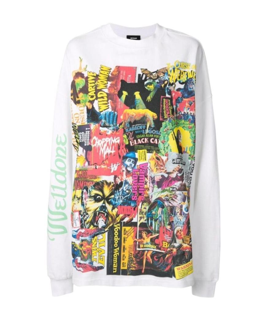 We11 Done Horror Collage T-shirt In Multicolor