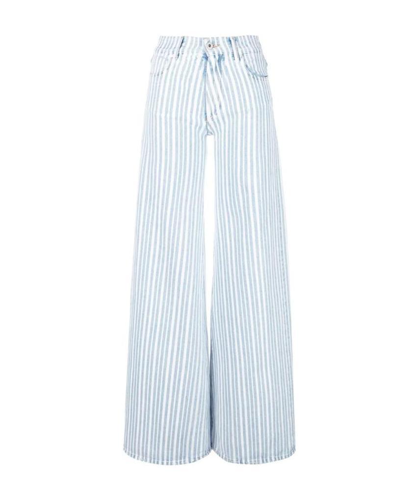 Off-white Off White Striped Palazzo Pants In White