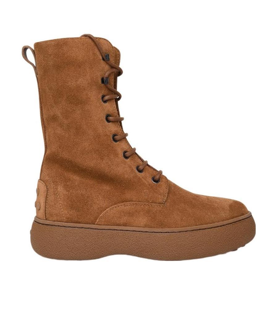 Tod's W. G. Lace-up Ankle Boots In Suede In Brown