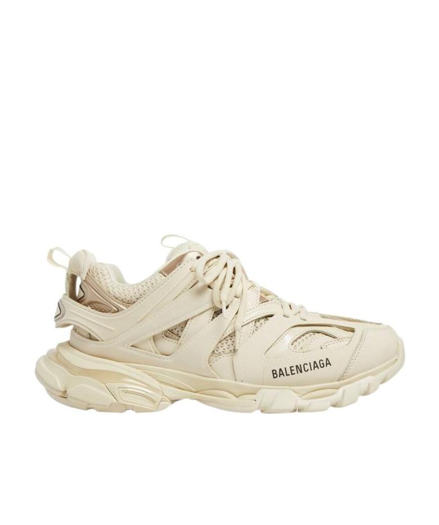 Balenciaga Track Faux-leather And Recycled-mesh Trainers In Nude