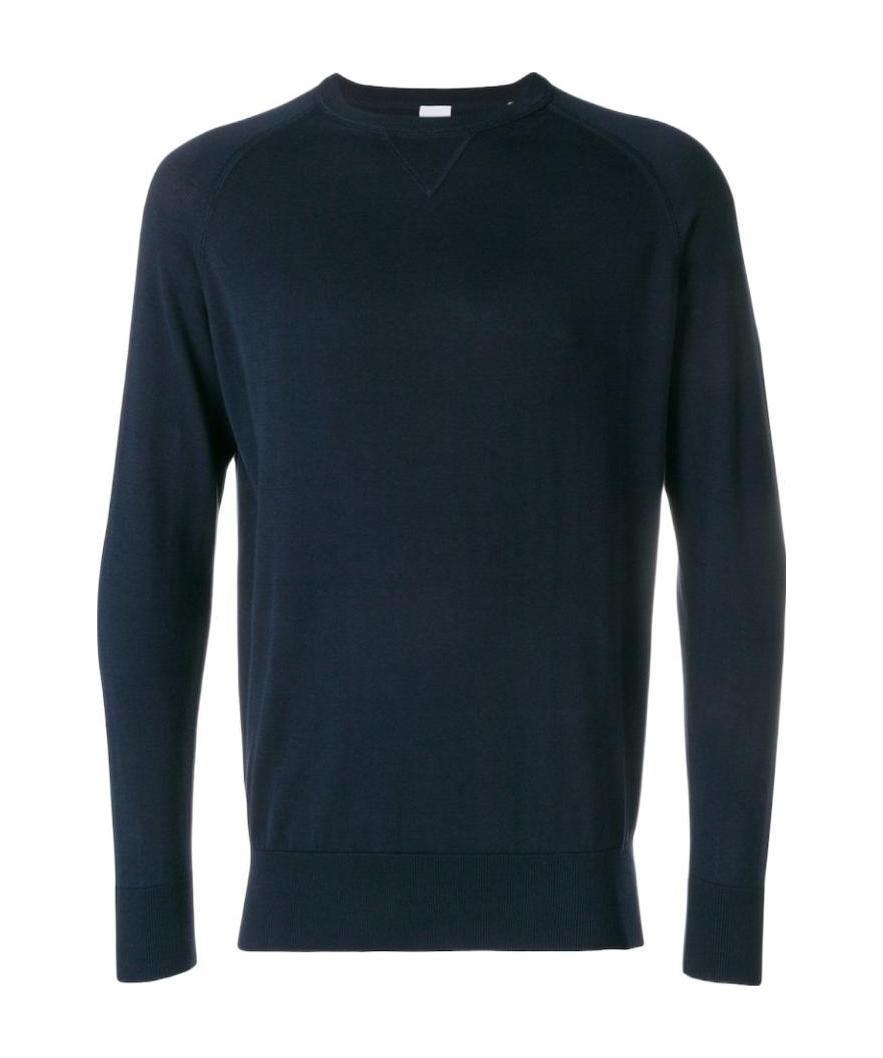 Shop Aspesi Crew-neck Cotton Sweatshirt In Black