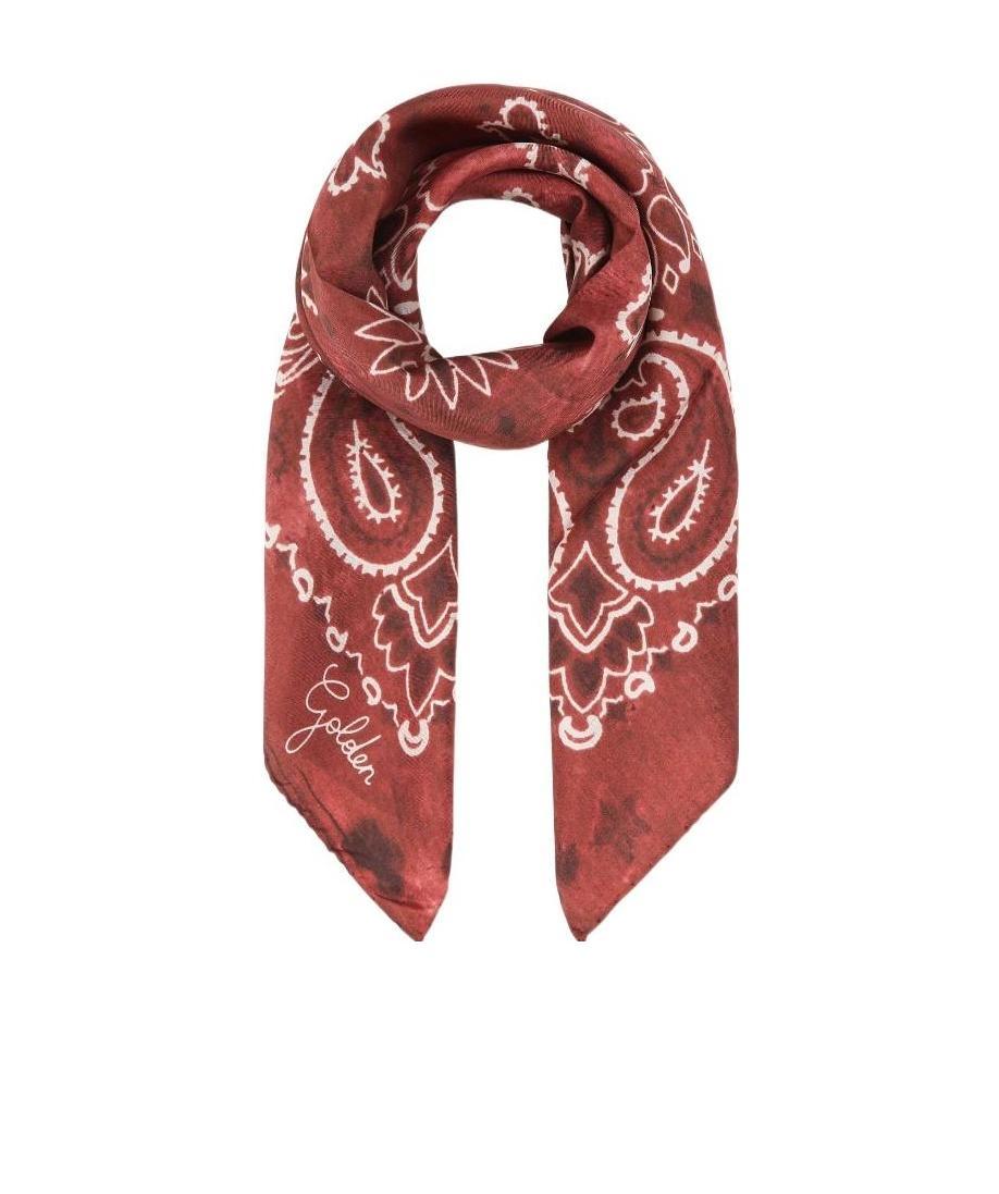 Golden Goose Deluxe Brand Paisley Printed Distressed Effect Scarf In Brown