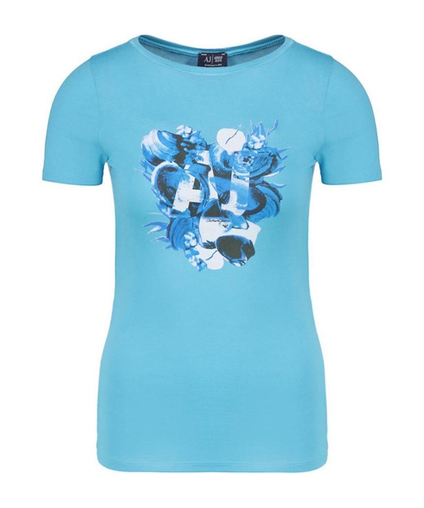 Shop Armani Jeans Printed T-shirt In Blue