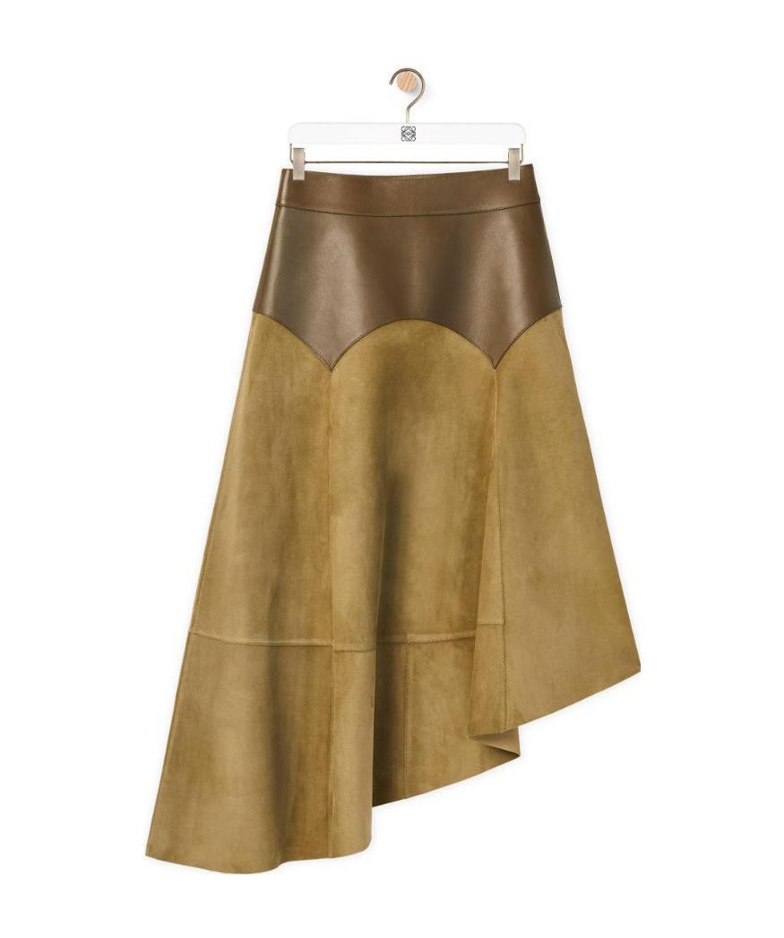 Loewe Asymmetrical Waist Skirt In Green
