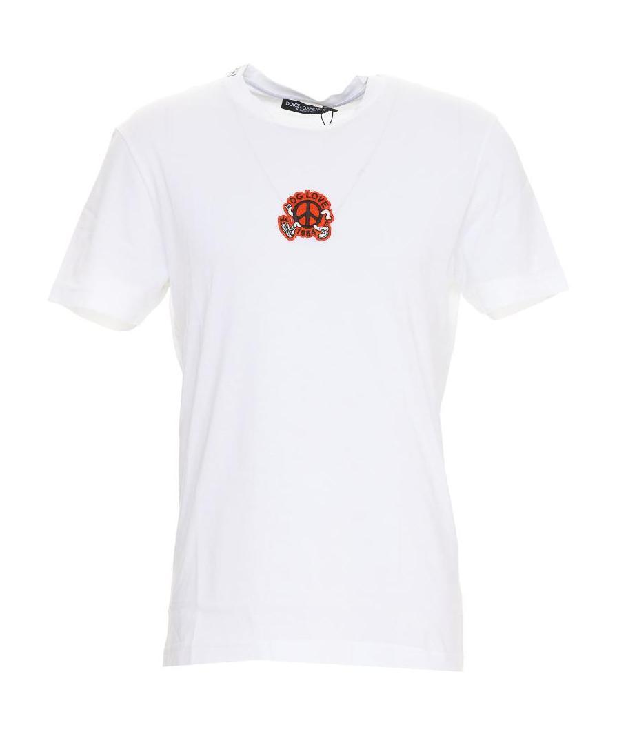 Dolce & Gabbana Logo-patch Short-sleeved T-shirt In White