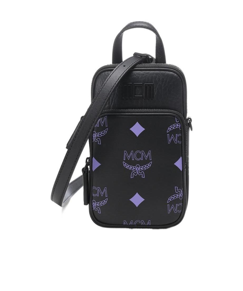 Mcm Logo Strap Satchel In Black