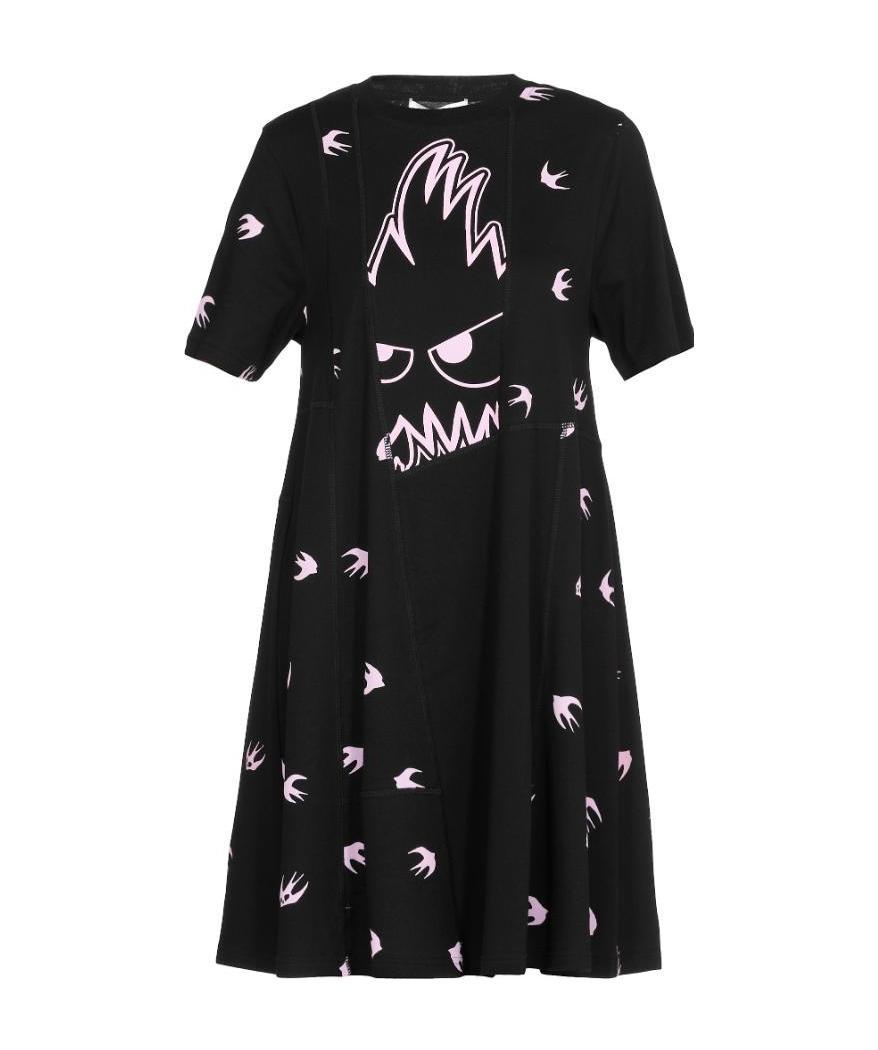 Mcq By Alexander Mcqueen Swallow Monster T-shirt Dress In Black