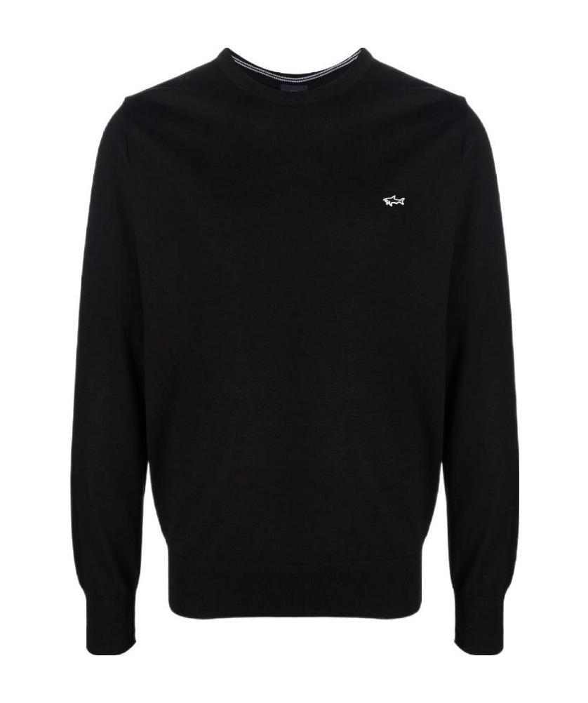 Paul & Shark Embroidered Logo Jumper In Black