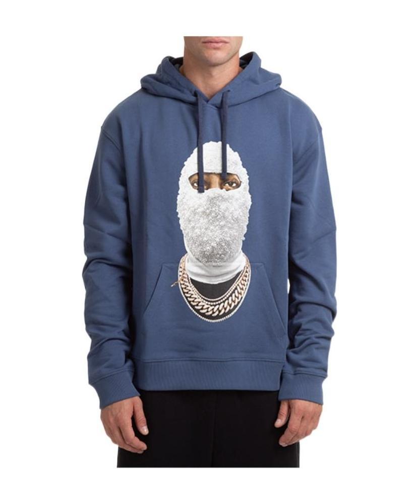 Ih Nom Uh Nit Gold Face Print Hoodie In Blue
