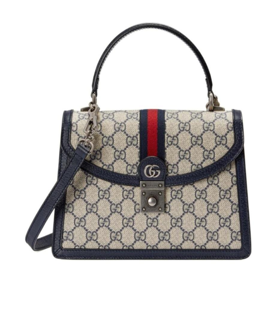 Gucci Small Ophidia Web Top-handle Bag In Nude