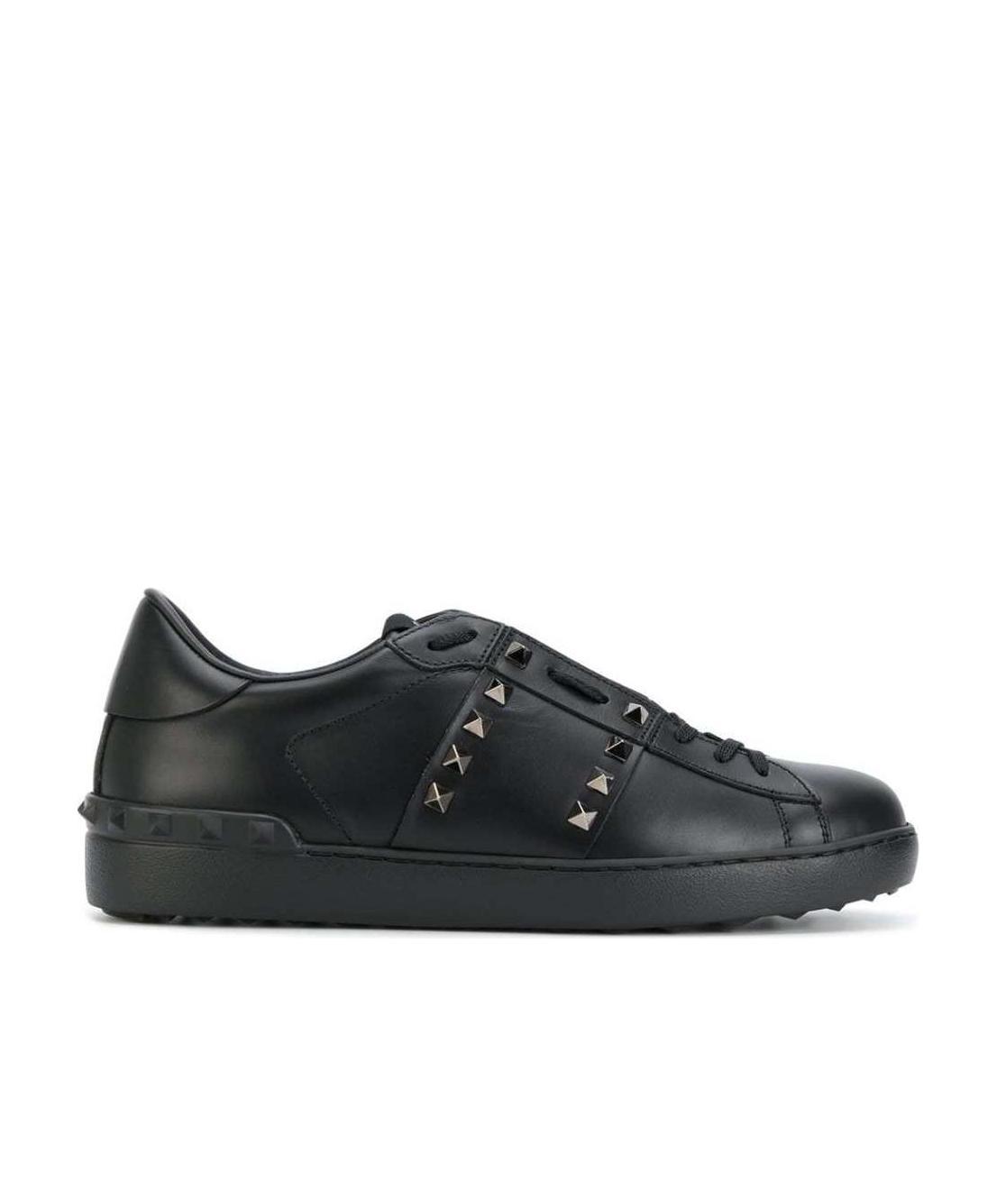 Valentino Rockstud Untitled Studded Leather Sneakers In Black