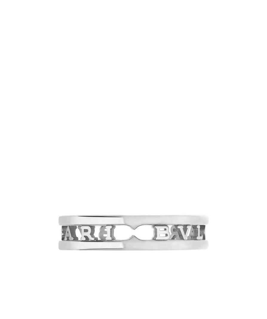 Bvlgari B. Zero1logo Carved Ring In White