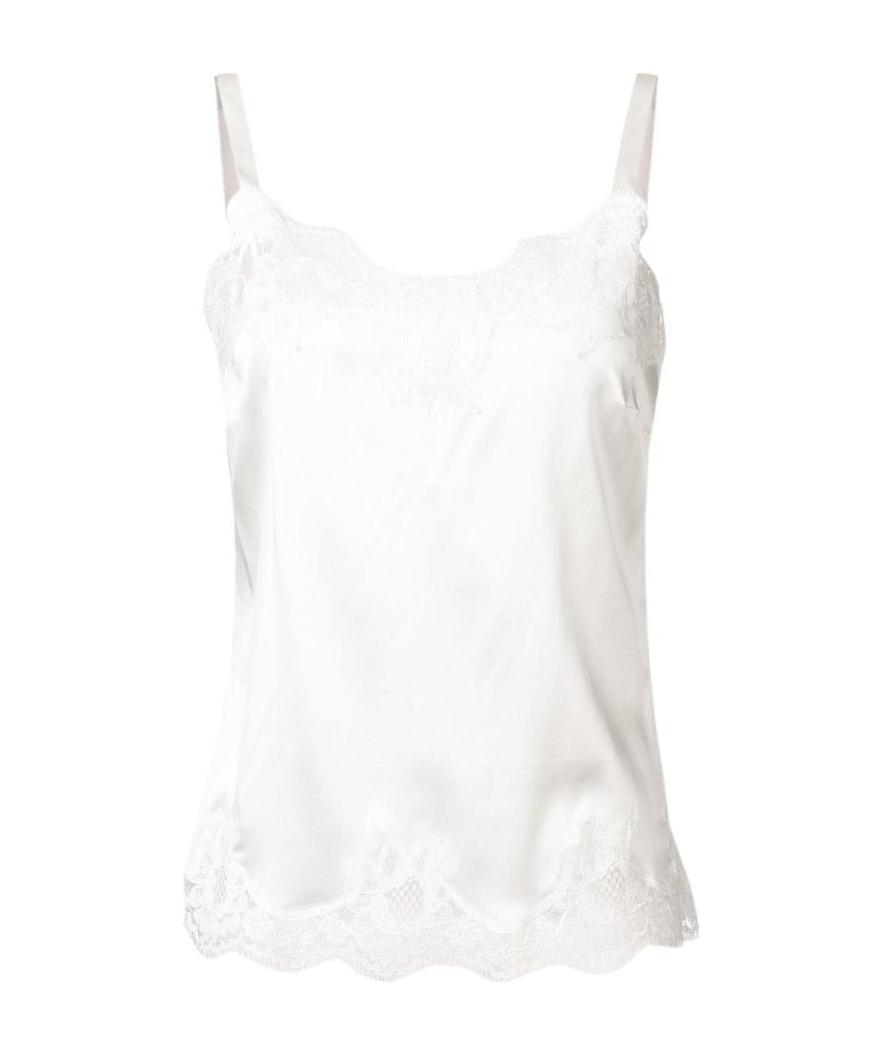 Dolce & Gabbana Lace Trim Slip Top In White