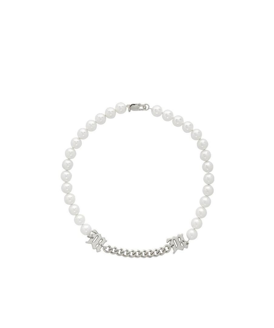 Misbhv M Beaded Necklace In White