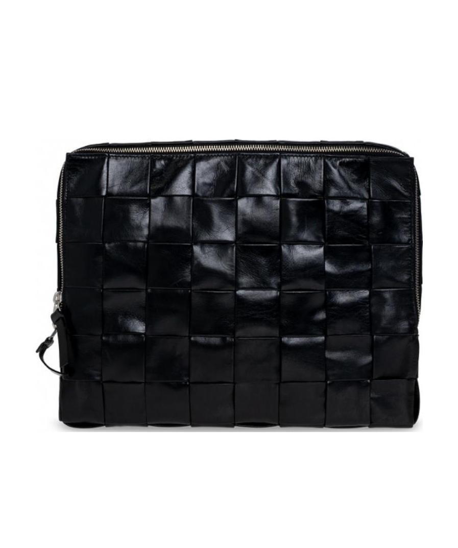 Bottega Veneta Intrecciato Leather Clutch Bag In Black