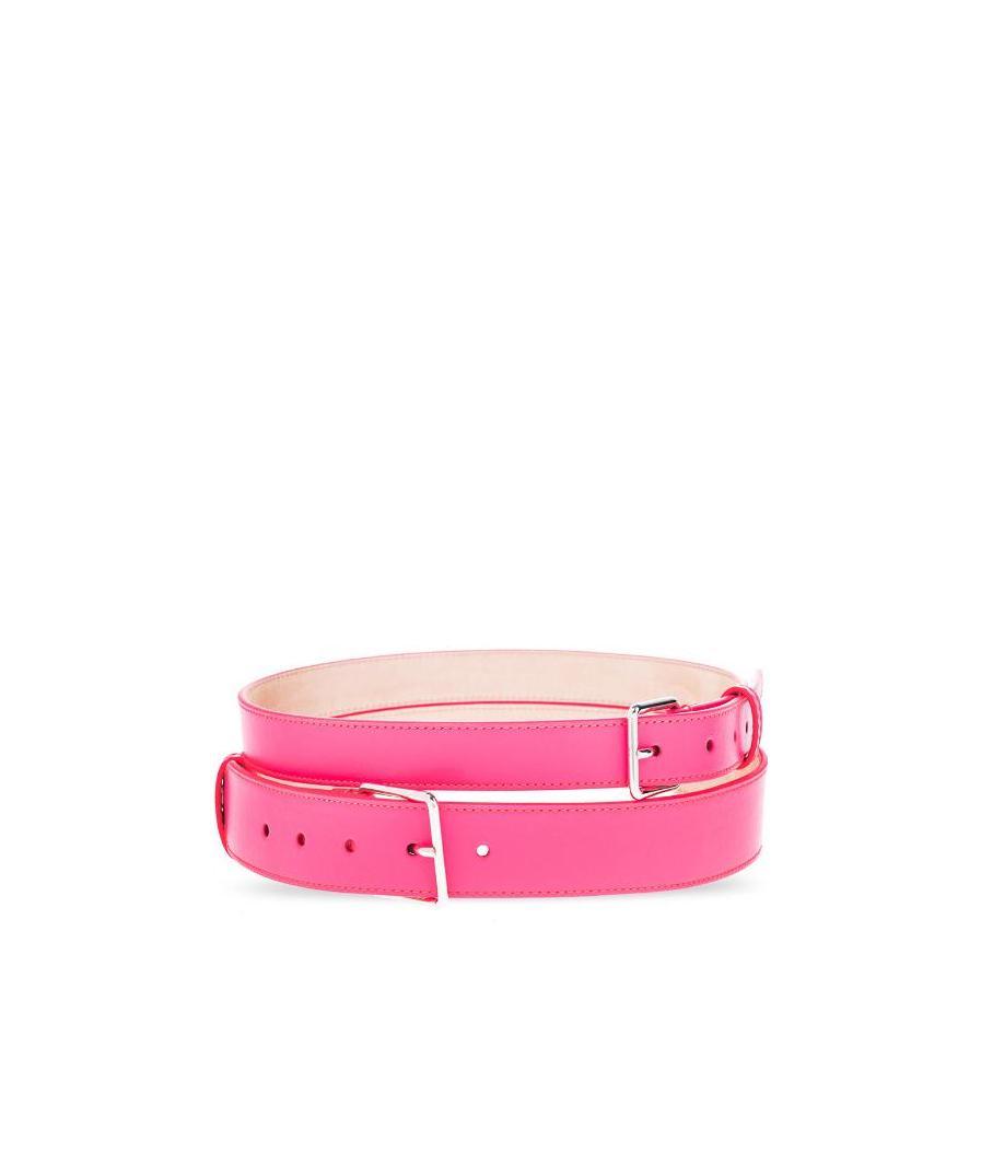 Alexander Mcqueen Double Wrap Buckled Belt In Pink