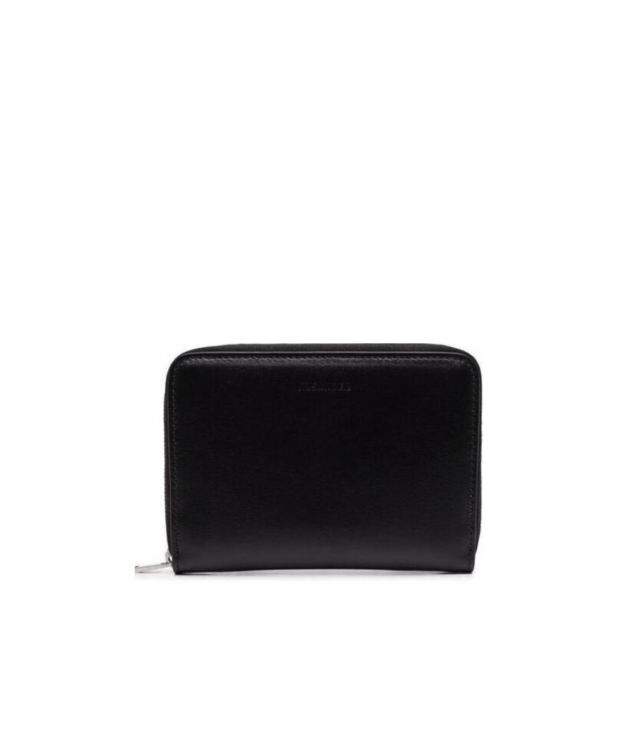 Jil Sander Zip-around Leather Wallet In Black