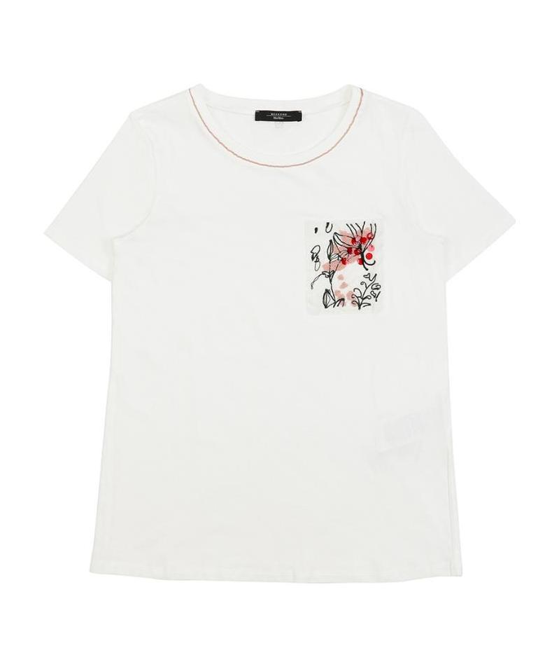 Weekend Max Mara T-shirt With Round Neck And Short Sleeves In White
