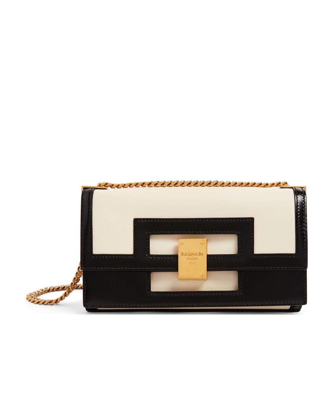 BALMAIN MEDIUM-SIZED BLACK AND WHITE LEATHER 1945 HERITAGE BAG