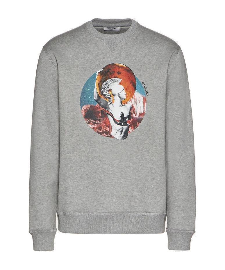 Valentino Printed Pattern Sweater In Gray