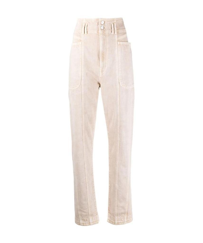 Shop Isabel Marant Étoile Color Stitching Jeans In Nude