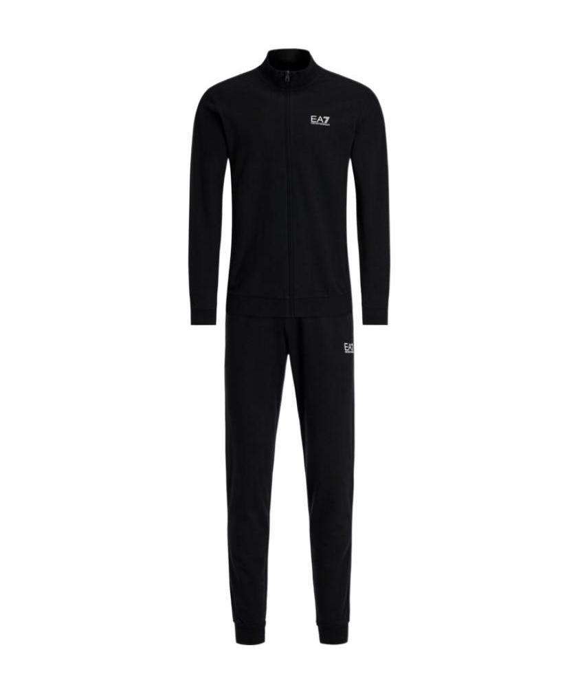 Ea7 Logo-print Zipped Jacket In Black
