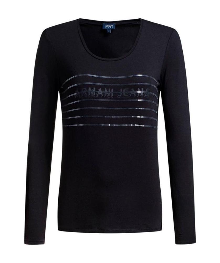 Shop Armani Jeans Logo T-shirt In Black