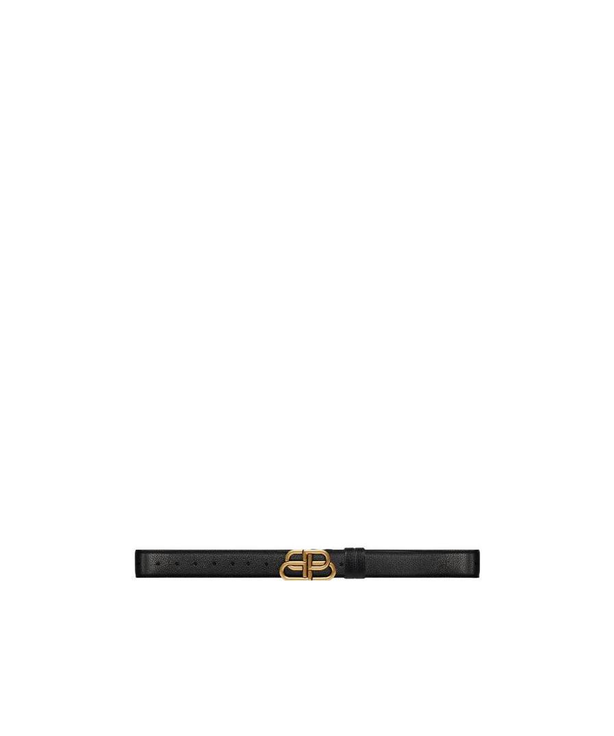 Balenciaga Bb-buckle Reversible Belt In Black