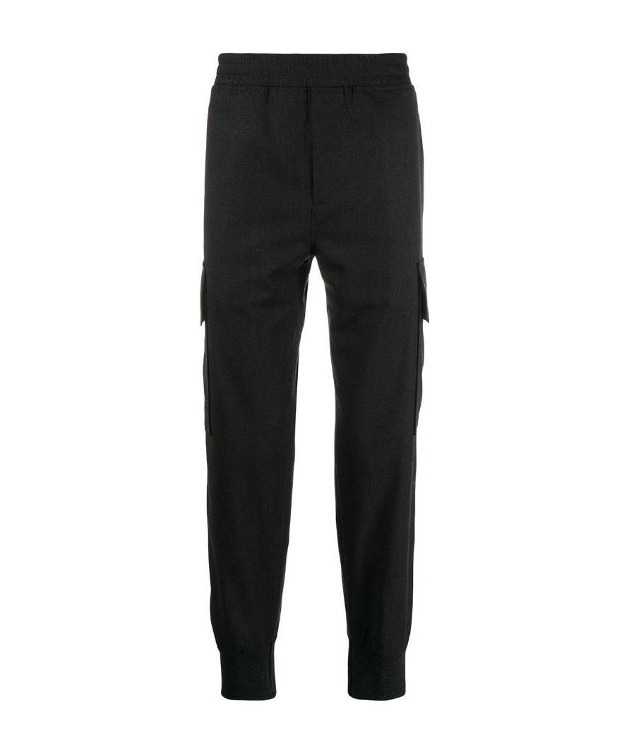 Neil Barrett Elastic Tapered Casual Pants In Black