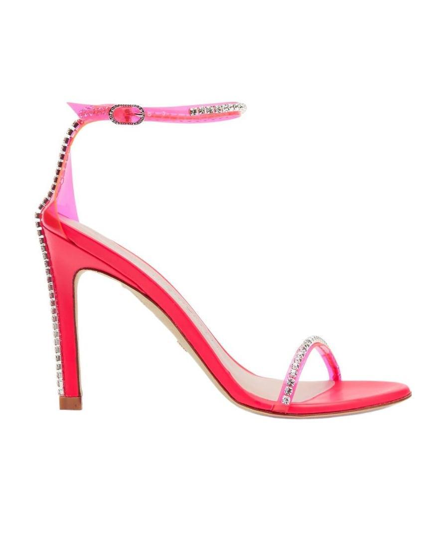 Stuart Weitzman Crystal-embellished 120mm Heel Sandals In Red
