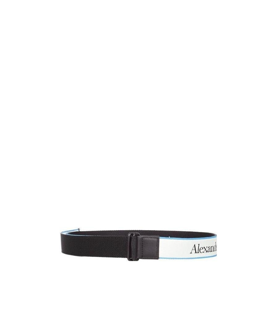 Alexander Mcqueen Logo Printed Belt In Black