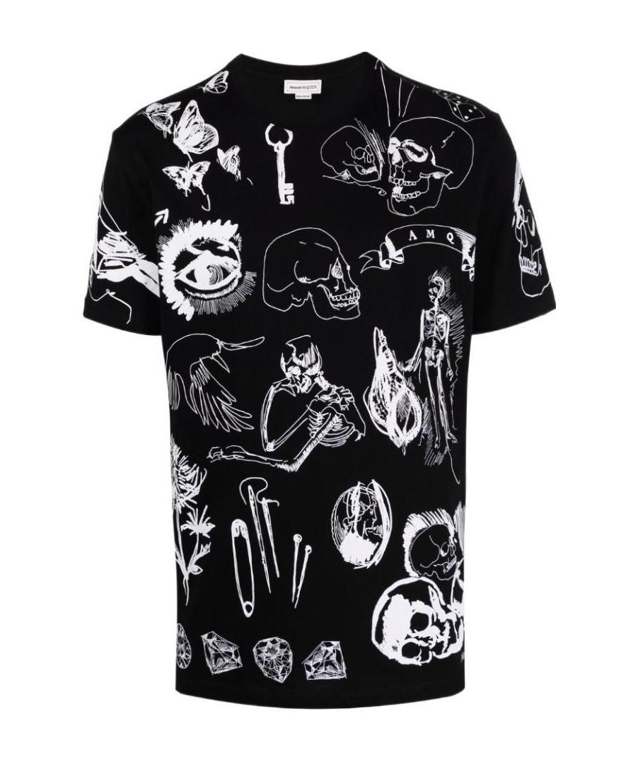 Alexander Mcqueen Skull Print T-shirt In Black