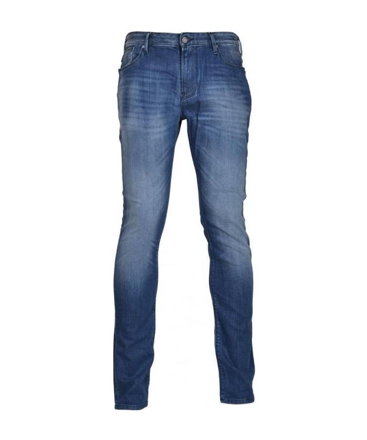 Armani Jeans Logo Jeans In Blue