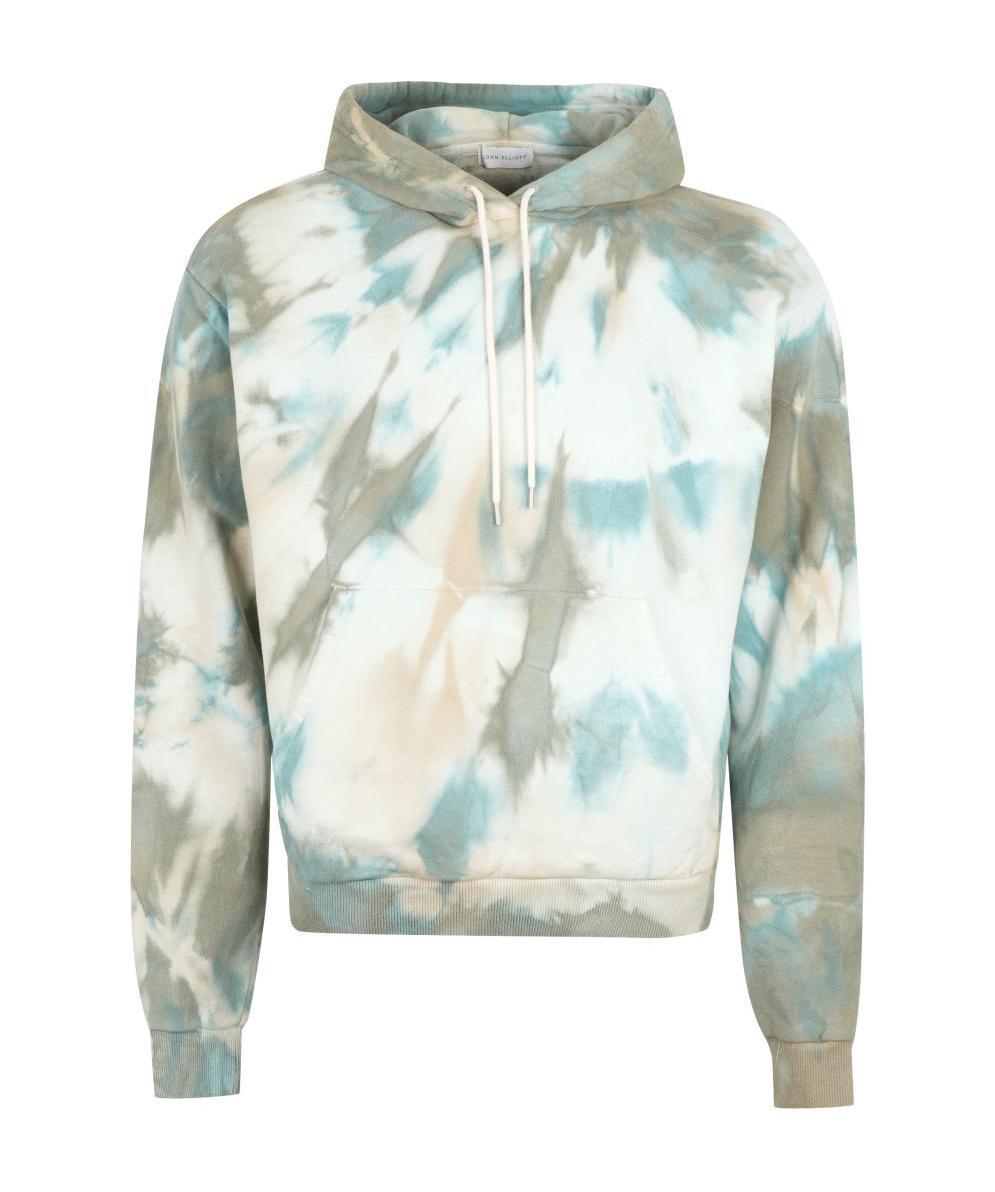 John Elliott Tie-dye Effect Drawstring Hooded Sweatshirt In White