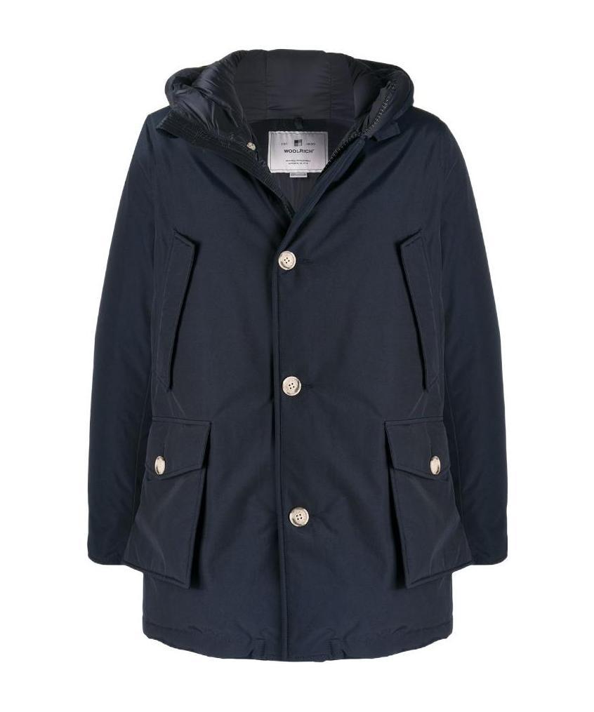 Woolrich Down-feather Hooded Coat In Black