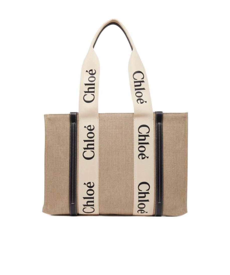 Shop Chloé Logo Handbag In Nude