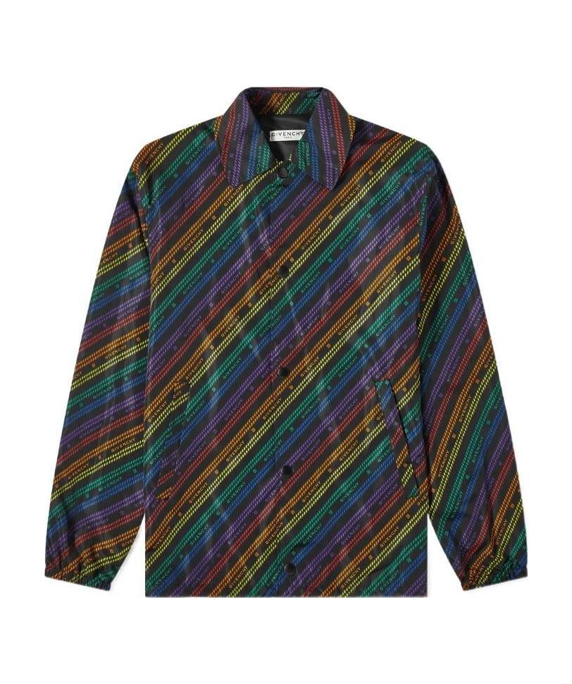 Givenchy Chain-print Buttoned Jacket In Black