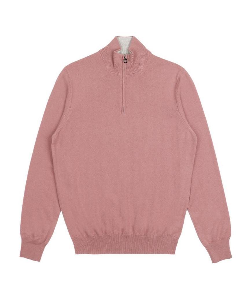Ferragamo Semi-zipper Sweater In Pink
