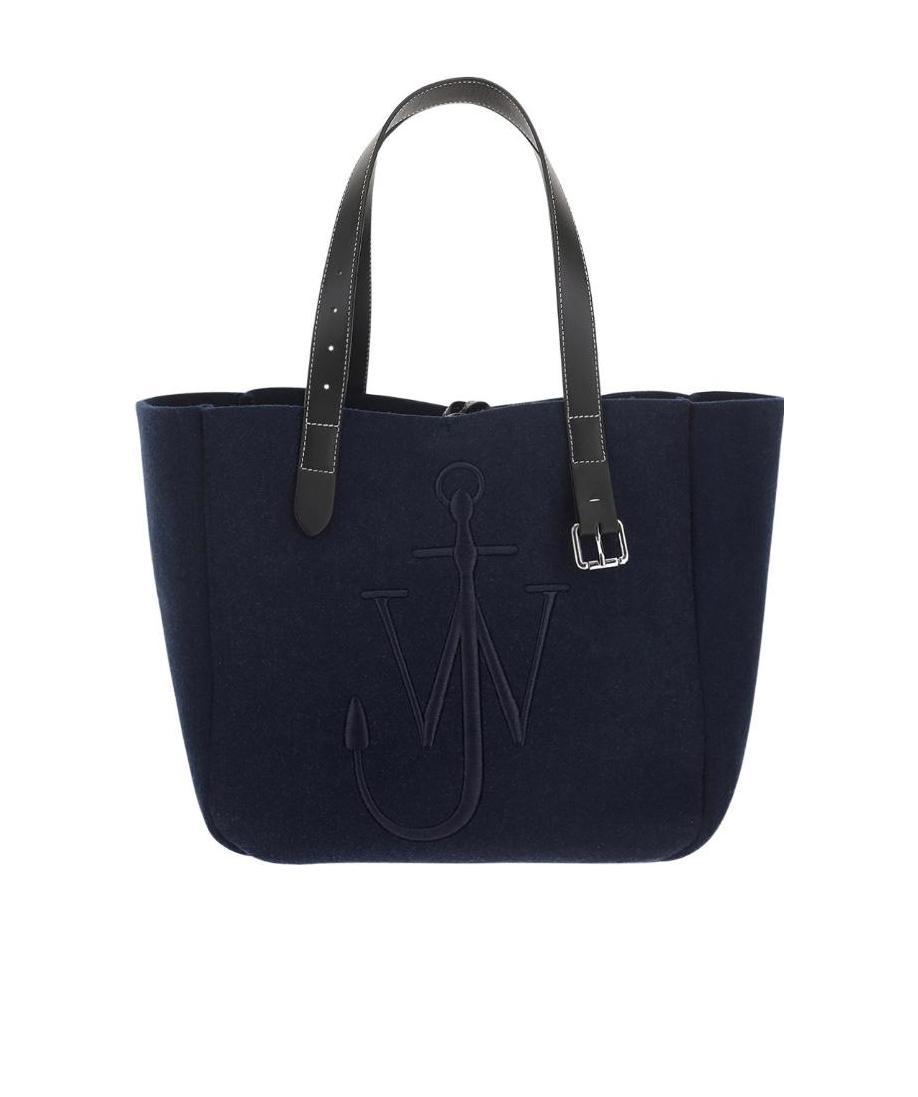 Jw Anderson Embroidered-logo Shoulder Bag In Black