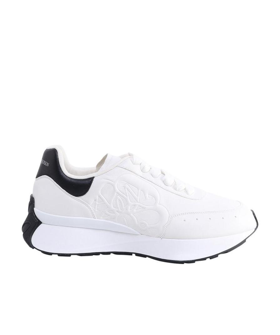 Alexander Mcqueen Calfskin Low-top Sneakers Paneled Curvy Sole In White
