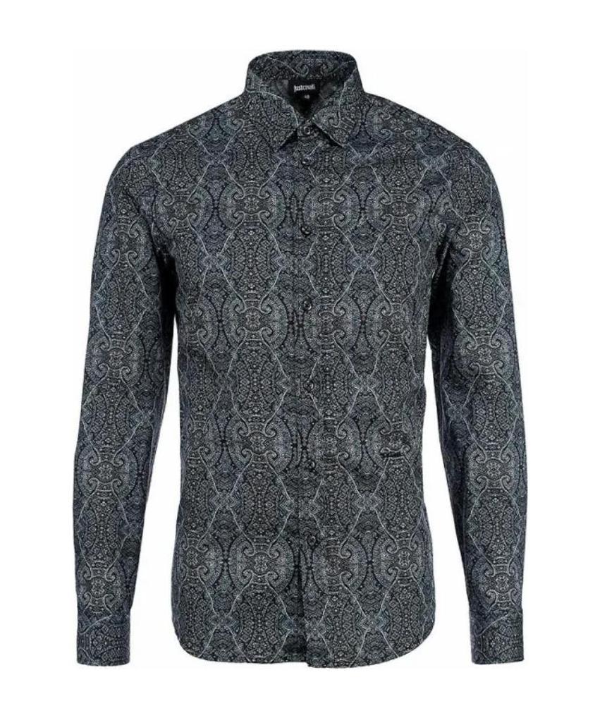 Just Cavalli Printed Shirt In Black