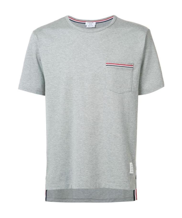 Thom Browne Gray Oversized Short Sleeve Pocket T-shirt In Gray