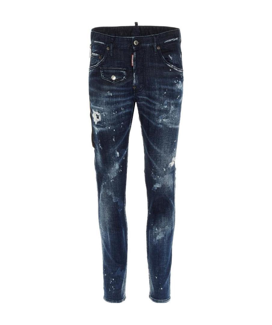 Dsquared2 Skater Slim-fit Distressed Jeans In Black