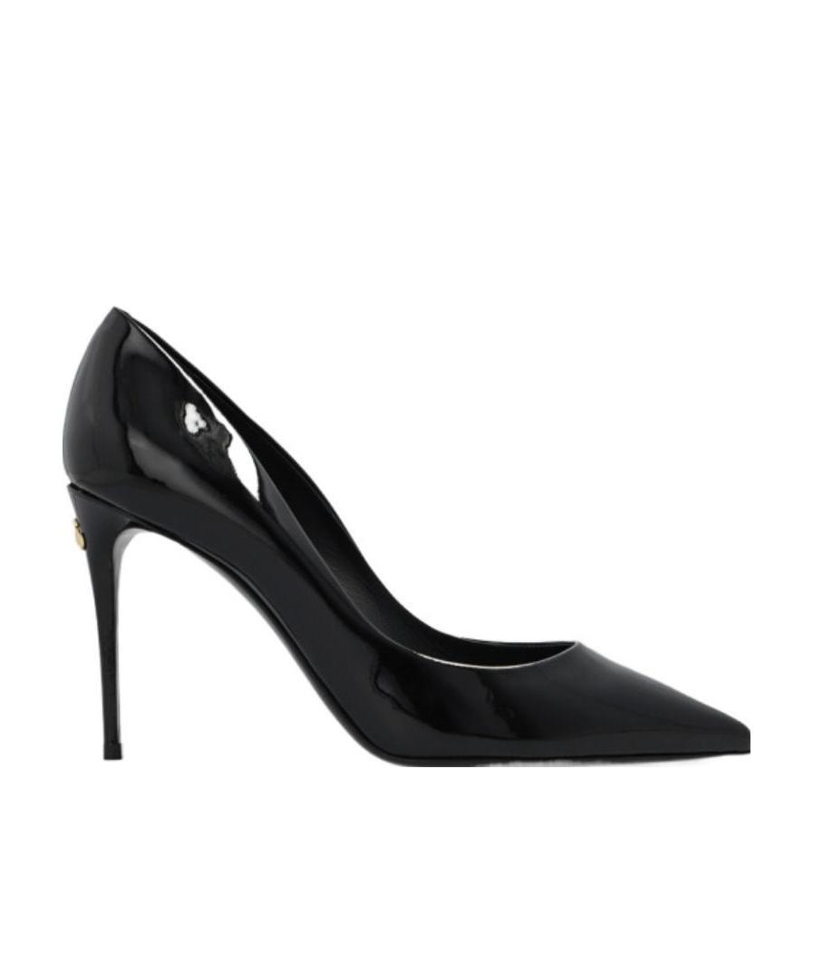 Dolce & Gabbana Cardinale 90 Patent Leather Pointed Pumps In Black